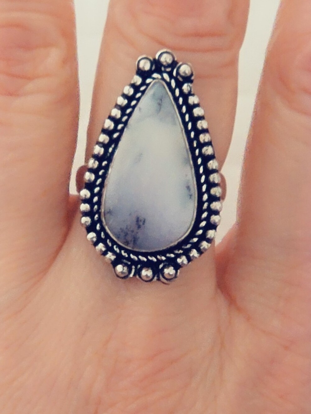 Adjustable Gemstone Statement Ring Overlay Sterling Silver Plated